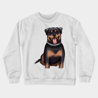 Cute Rottweiler Drawing Crewneck Sweatshirt